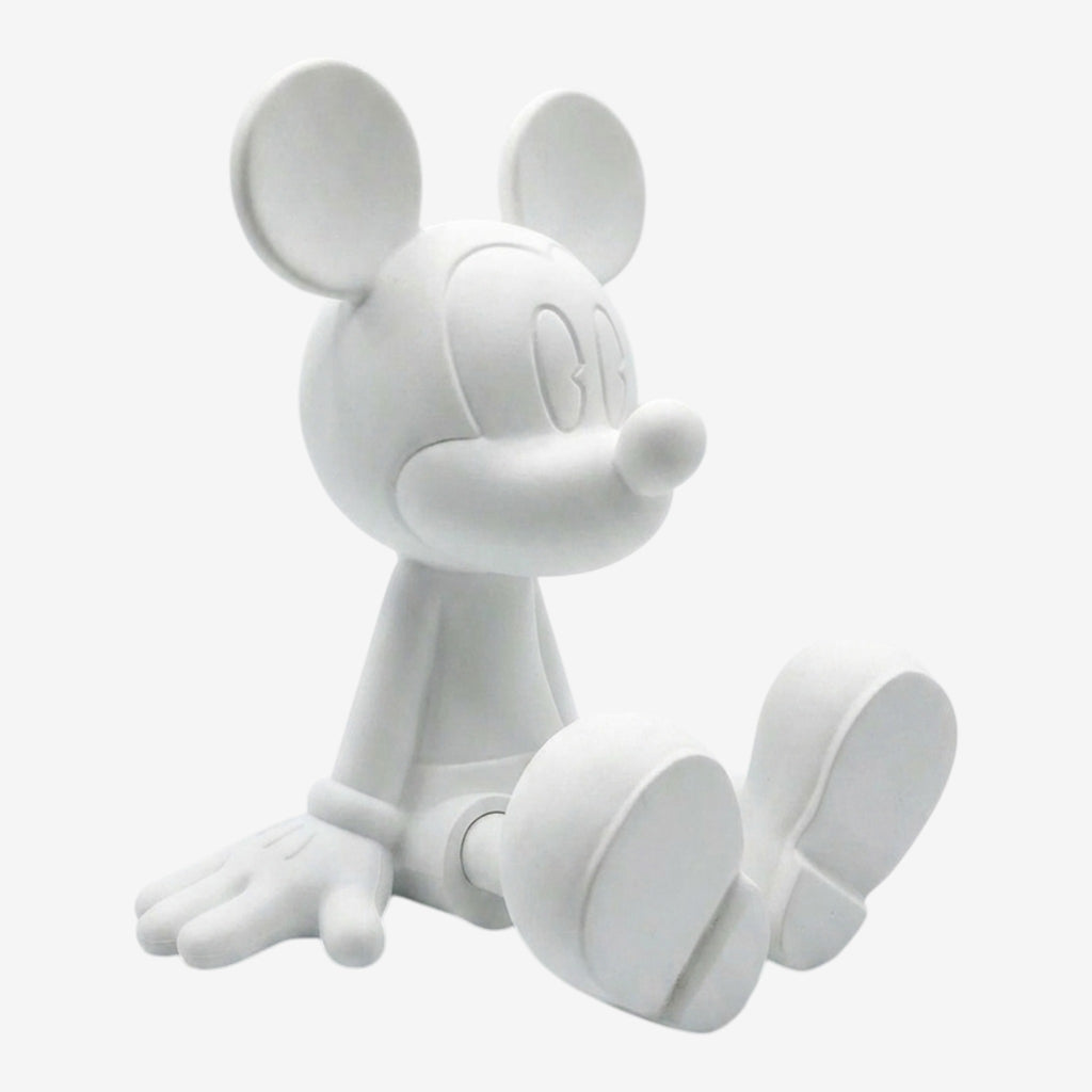 Once Upon Magic white matte Sitting Mickey Mouse figurine by Leblon Delienne, a Disney collectible.