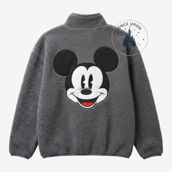 Sweat polaire gris Mickey demi-zip avec grand motif au dos et logo Est. 1992