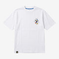 T-shirt blanc en coton pour homme et femme, avec un motif pixel art de Donald Duck sur la poitrine. Design 8-bit exclusif Disneyland Paris.