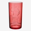 Verre en plastique rouge translucide Once Upon Magic avec Mickey Mouse en relief, idéal pour collectionneurs et usage quotidien.