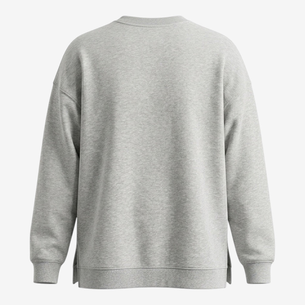 Once Upon Magic light grey crewneck sweatshirt with Winnie the Pooh and friends floral wreath graphic on front. Soft cotton blend.
