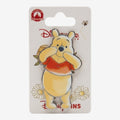 Once Upon Magic Winnie the Pooh enamel pin with red shirt and daisies, Disneyland Paris exclusive.