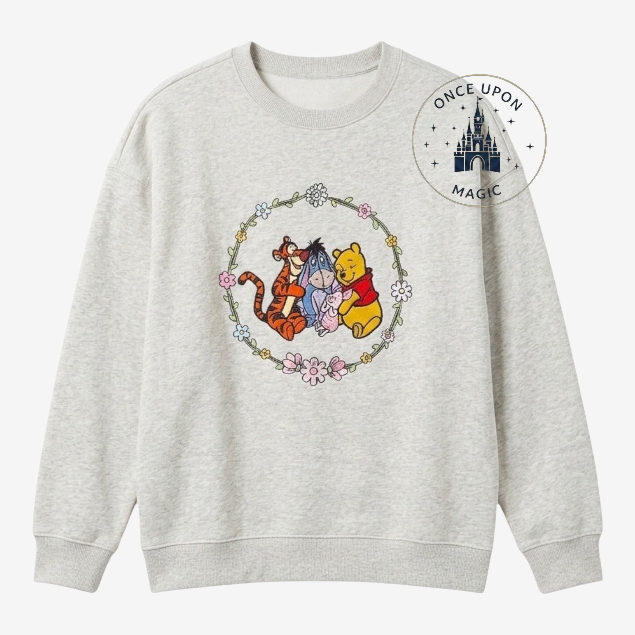 Winnie the Pooh Floral Crown Sweatshirt – Official Disney – Once