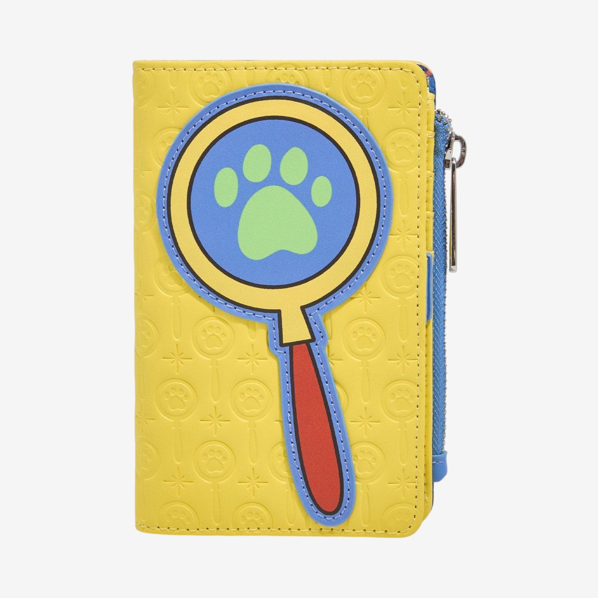 Once Upon Magic Zootopia wallet featuring Nick Wilde & Judy Hopps with a magnifying glass design. Yellow faux leather.