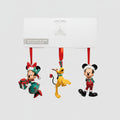 Lot de 3 ornements de Noël lumineux Mickey, Minnie et Pluto - Disneyland Paris