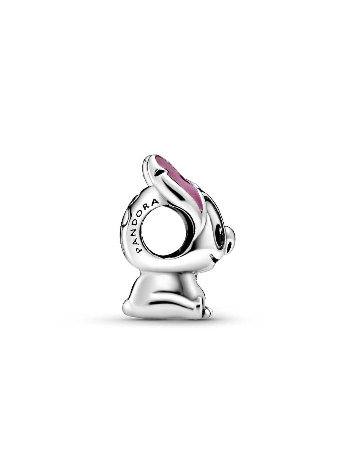 Charm Pandora Stitch en argent, oreilles violettes – vue 3