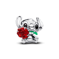 Charm Pandora Disney Stitch et Rose en verre de Murano 794378C01