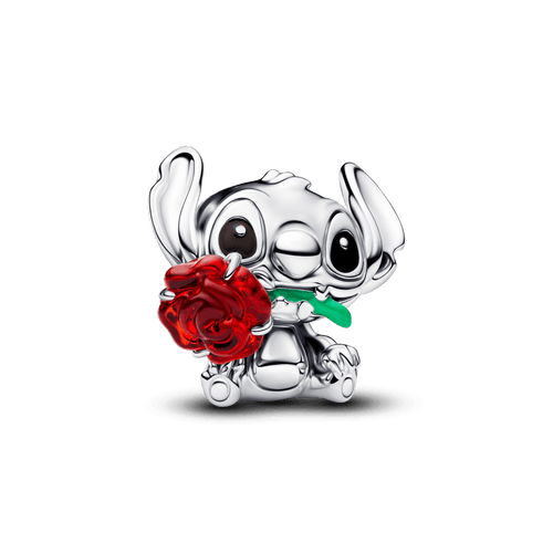 Charm Pandora Disney Stitch et Rose en verre de Murano 794378C01