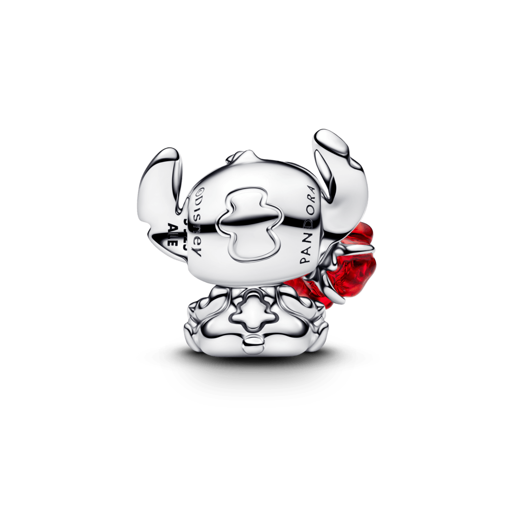 Charm Pandora Disney Stitch et Rose en verre de Murano – vue 2