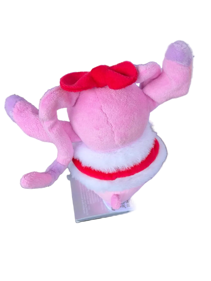 Peluche d’épaule Angel de Noël – vue de dos avec cape rouge et blanche
