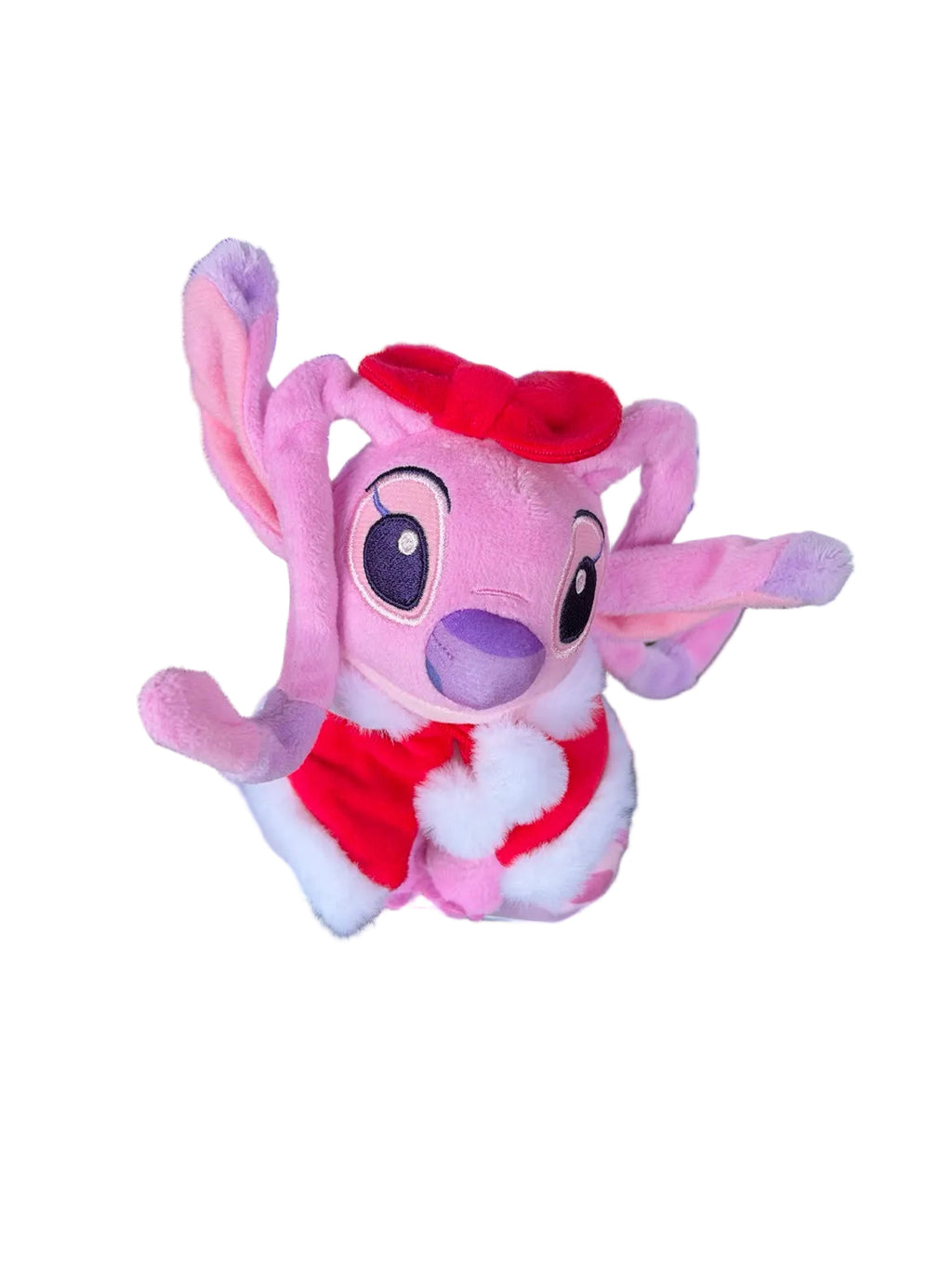 Peluche d’épaule Angel de Noël rose avec nœud rouge – Disneyland Paris