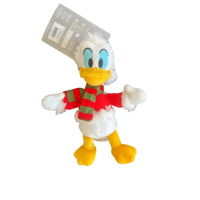 Peluche d’épaule Donald en tenue de Noël – vue de face