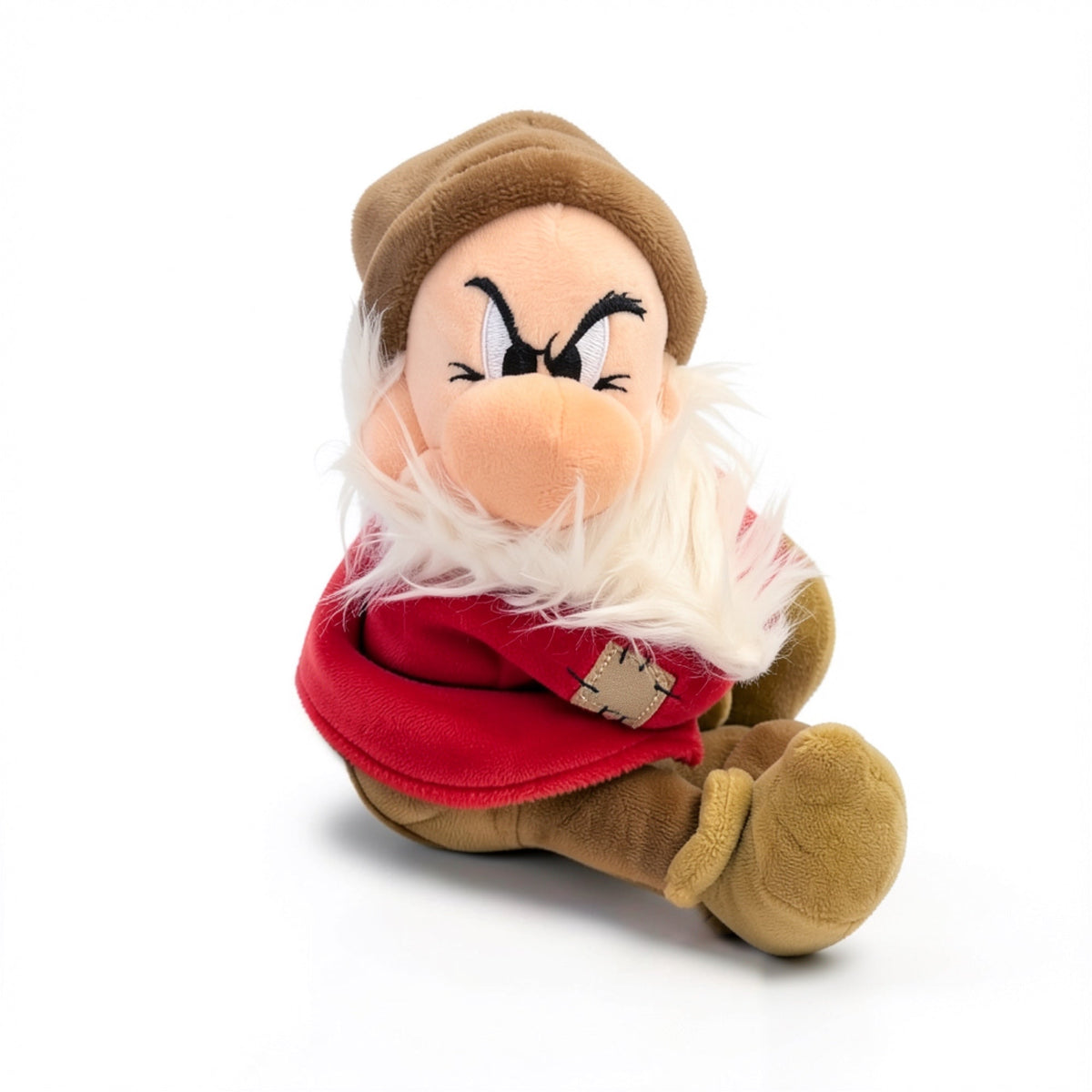 Peluche d’épaule Grincheux, tenue rouge et bonnet brun – Blanche-Neige – Disneyland Paris