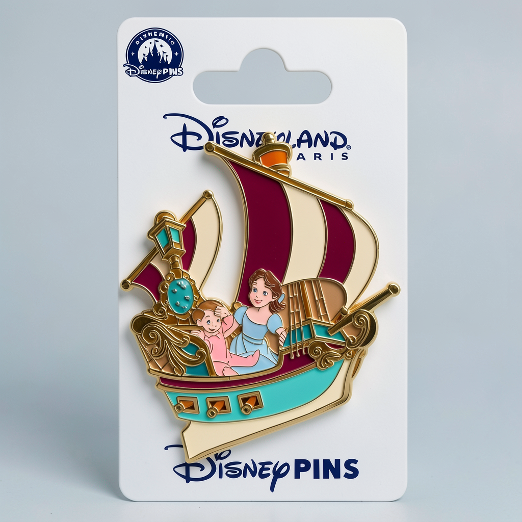 Pin Wendy et Michel dans le galion Peter Pan – photo studio