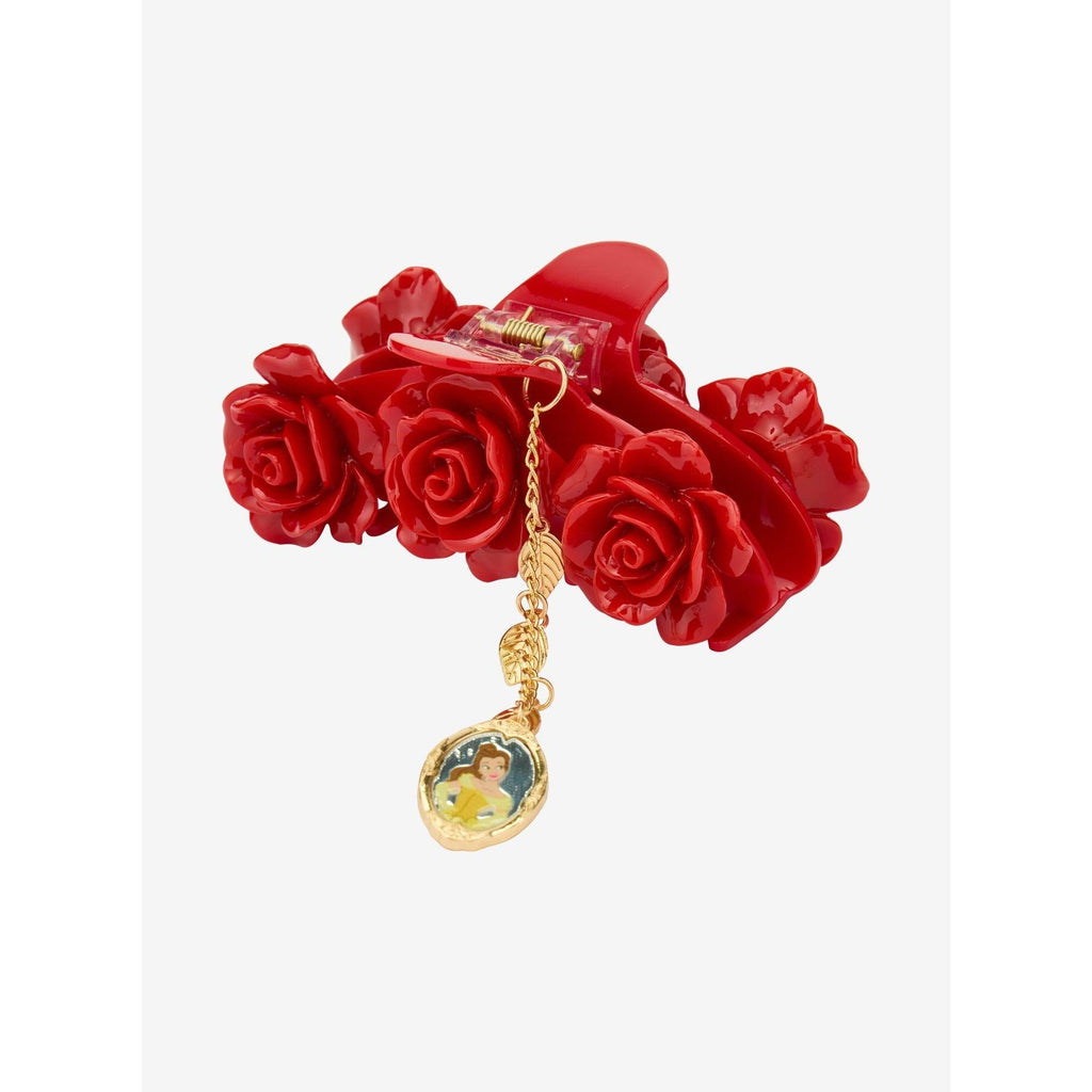 Pince à cheveux Belle roses rouges Disney - détail