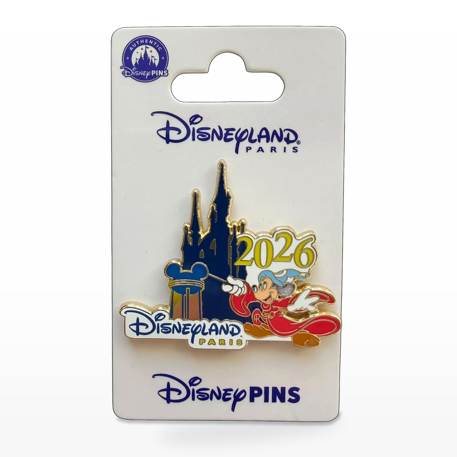 Pin’s Château Mickey Sorcier 2026 sur carte Disney Pins – Disneyland Paris