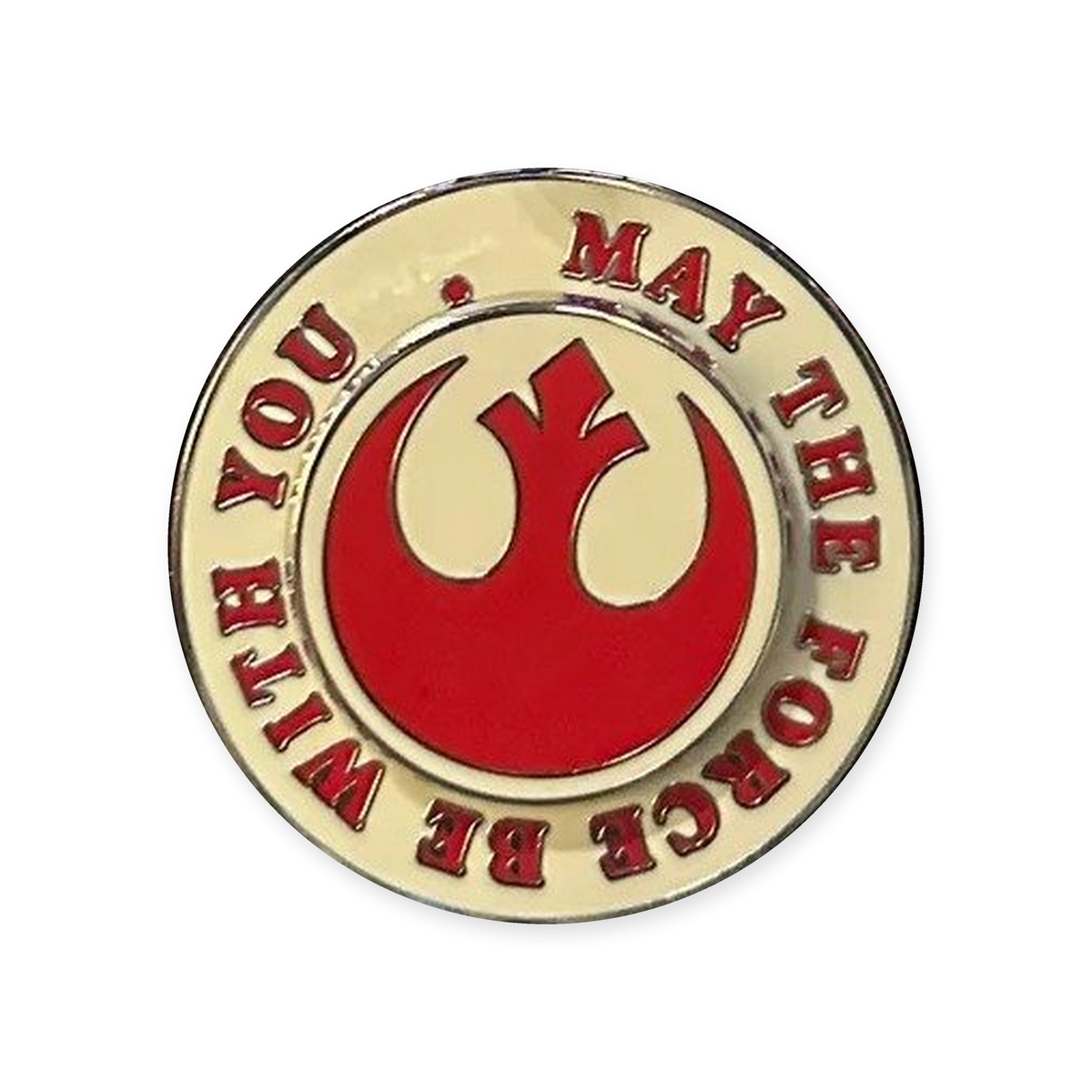 Pin’s Rebelle Star Wars – Disneyland Paris — vue studio sur fond blanc