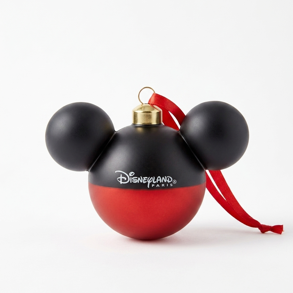 Ornement de Noël Boule Mickey rouge – Disneyland Paris