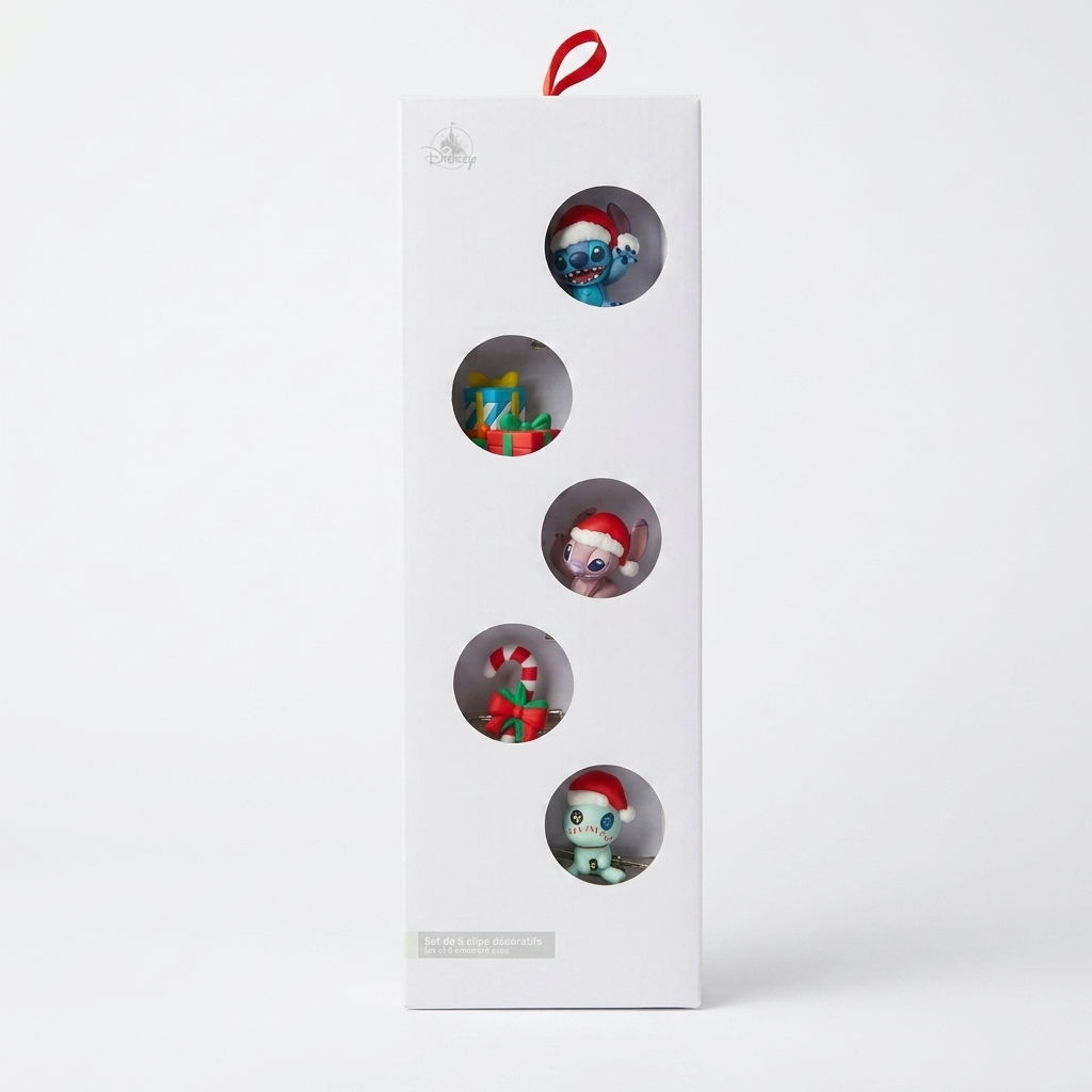 Ornement de Noël Coffret de 5 clips Stitch et Angel – Disneyland Paris