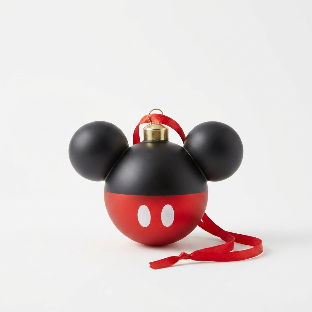 Ornement de Noël Boule Mickey rouge – Disneyland Paris