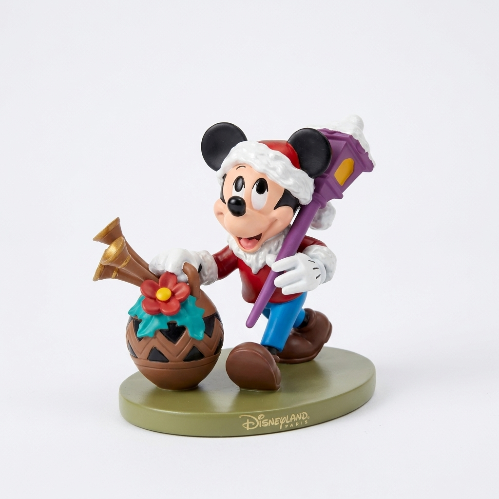 Figurine de Noël Mickey avec réverbère – Disneyland Paris