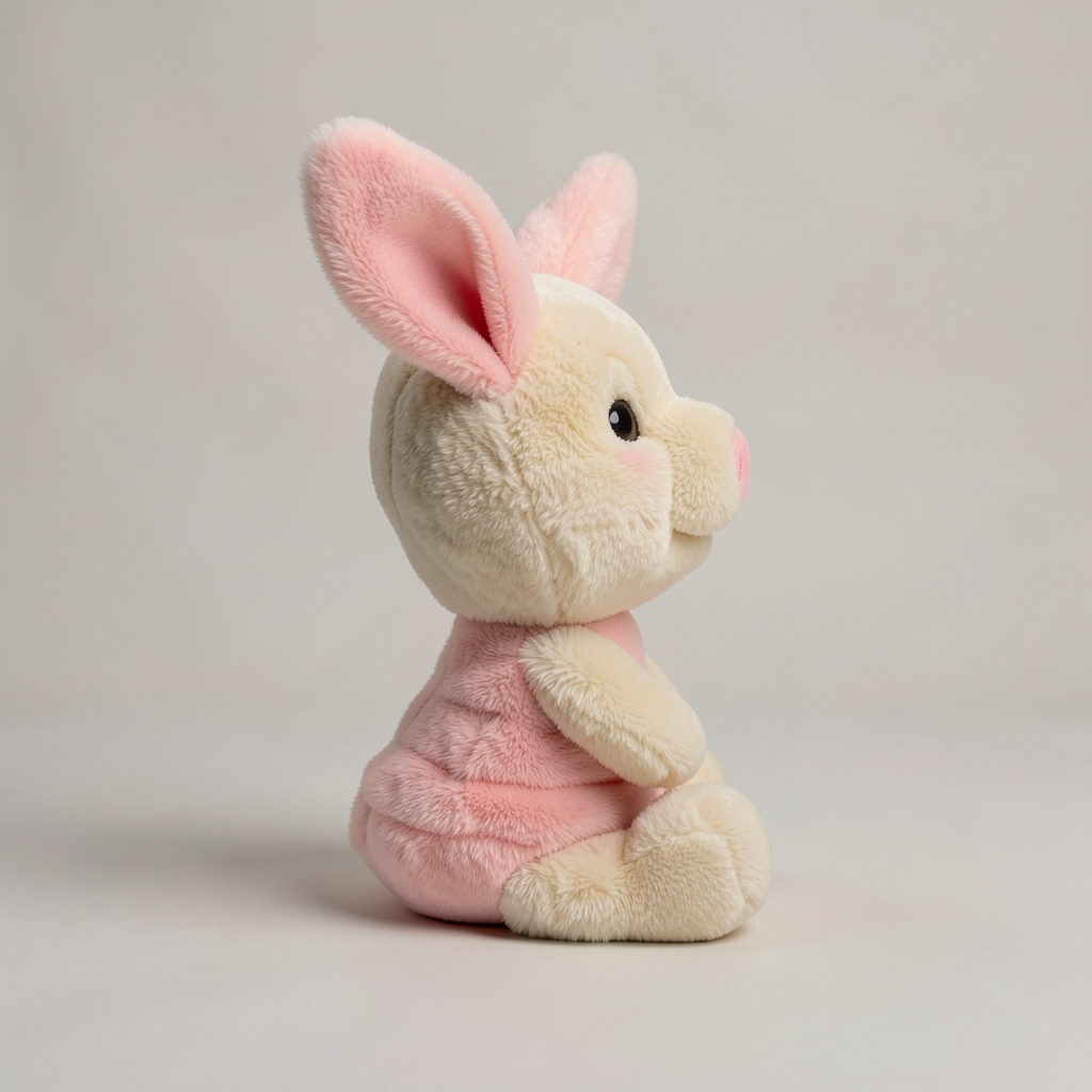 Peluche Porcinet pastel vue de profil – photo studio