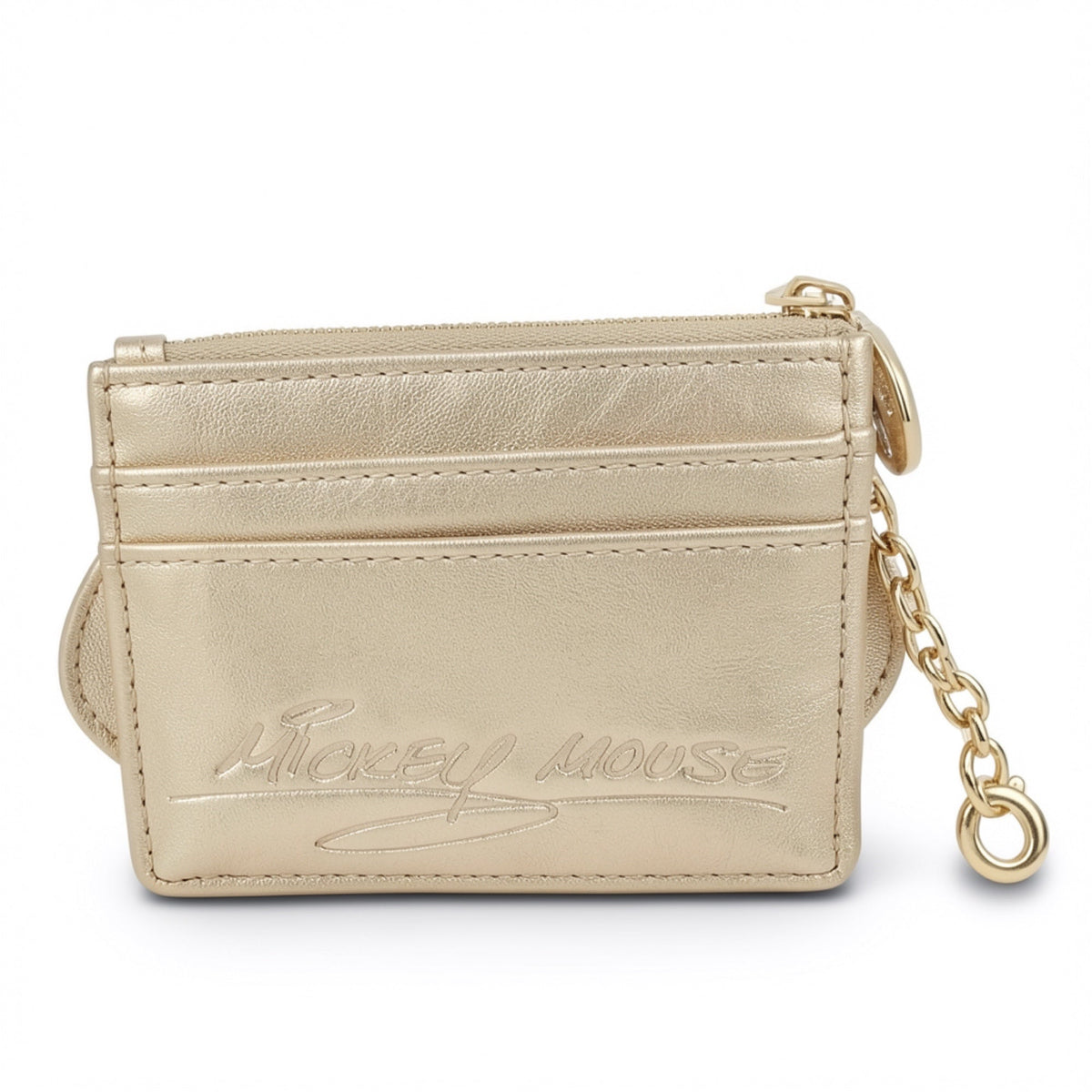 Porte-cartes Mickey Mouse doré – collection Once Upon a Bag, photo studio