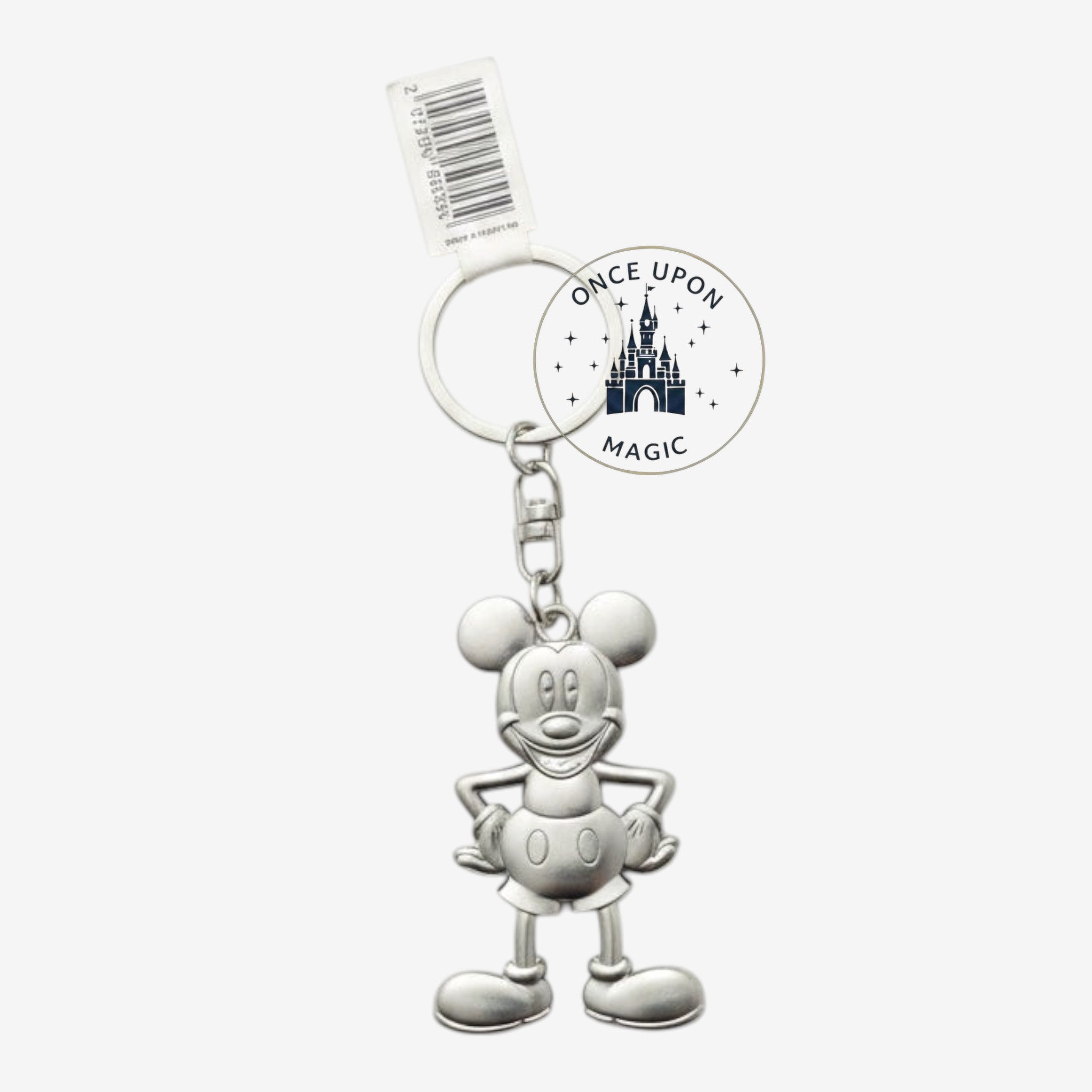 Porte-clés Mickey Mouse en métal argenté – Disneyland Paris
