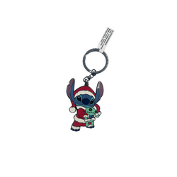 Porte-clés Stitch Père Noël en métal – vue de face