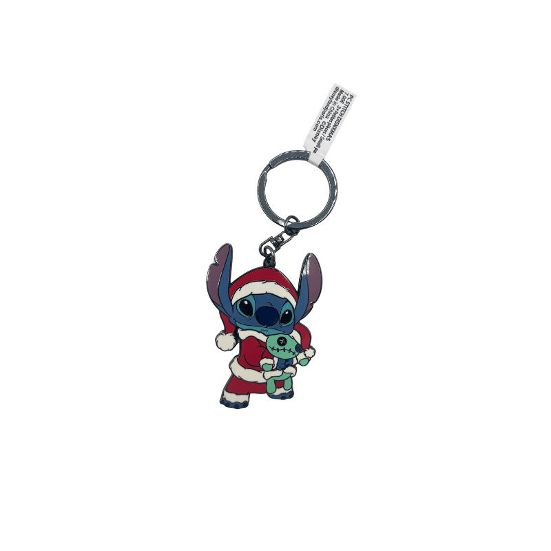 Porte-clés Stitch Père Noël en métal – vue de face