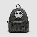 Sac à dos Disney Jack Skellington noir à rayures avec écusson bouclette
