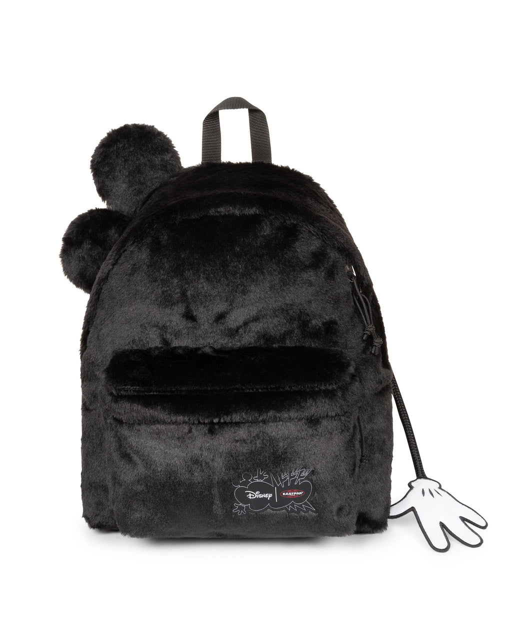 Sac à dos Mickey Disney x Eastpak noir effet peluche – vue de face