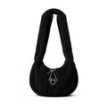 Sac à épaule Mickey en sherpa noir avec strass – Disneyland Paris