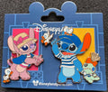 Set de 3 pins Angel Stitch et Scrump collection Parisian Characters Disneyland Paris