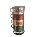 Set de quatre tasses Attractions Disneyland Paris avec support noir, vue de face