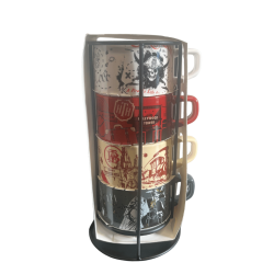 Set de quatre tasses Attractions Disneyland Paris avec support noir, autre face