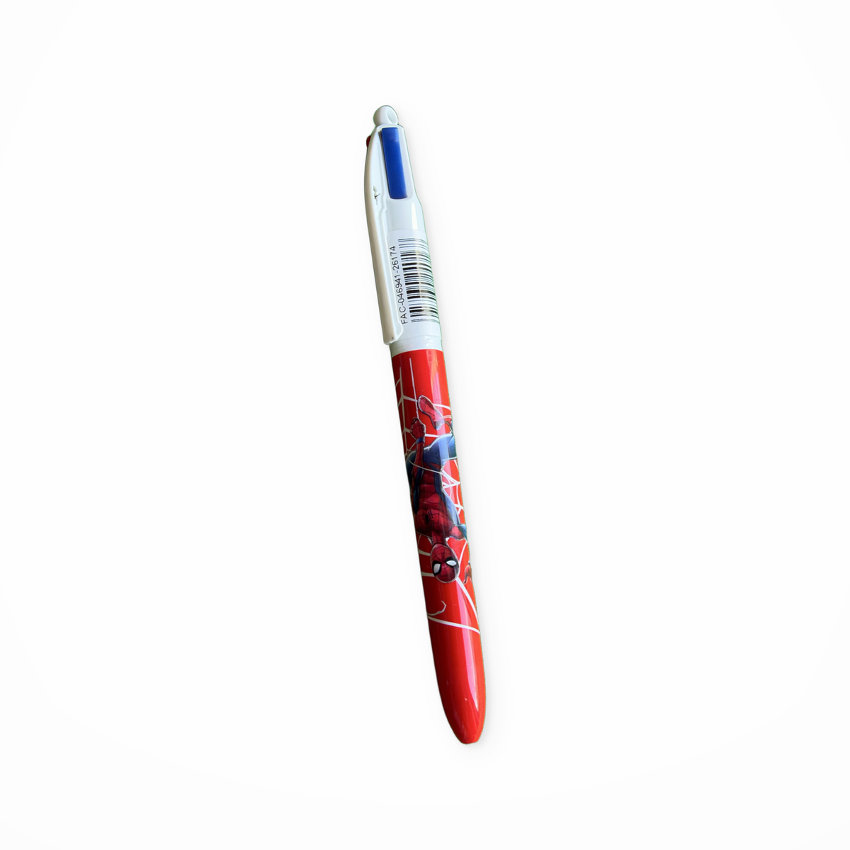 Stylo BIC 4 Couleurs Spider-Man rouge – vue principale sur fond blanc