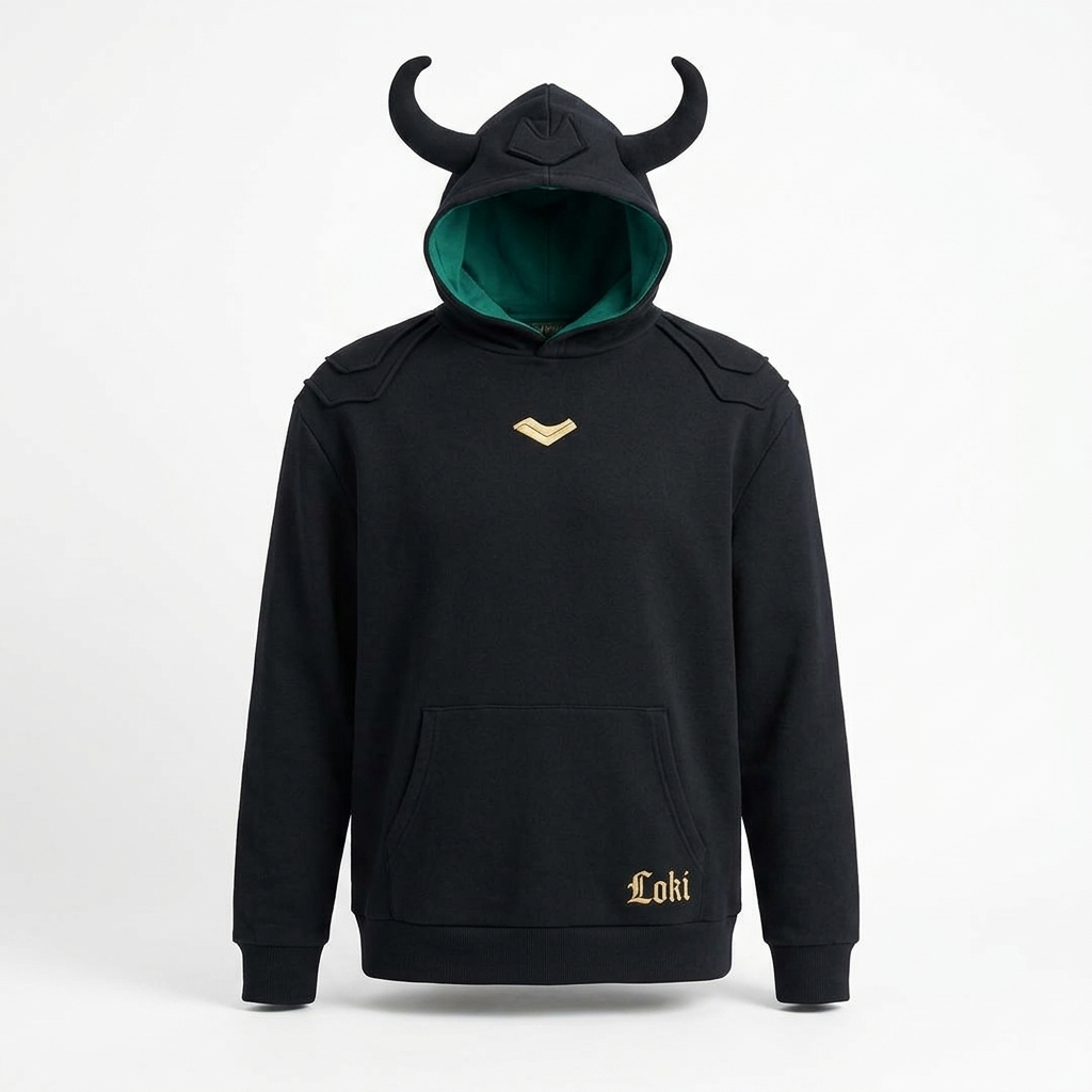 Sweat à capuche Loki avec cornes – Marvel Disneyland Paris, photo studio