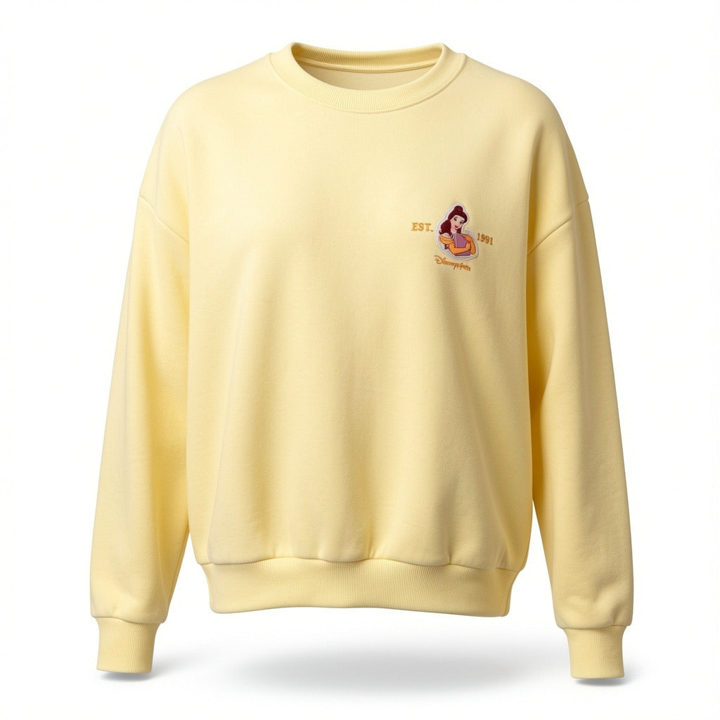 Sweat Belle jaune face Disneyland Paris