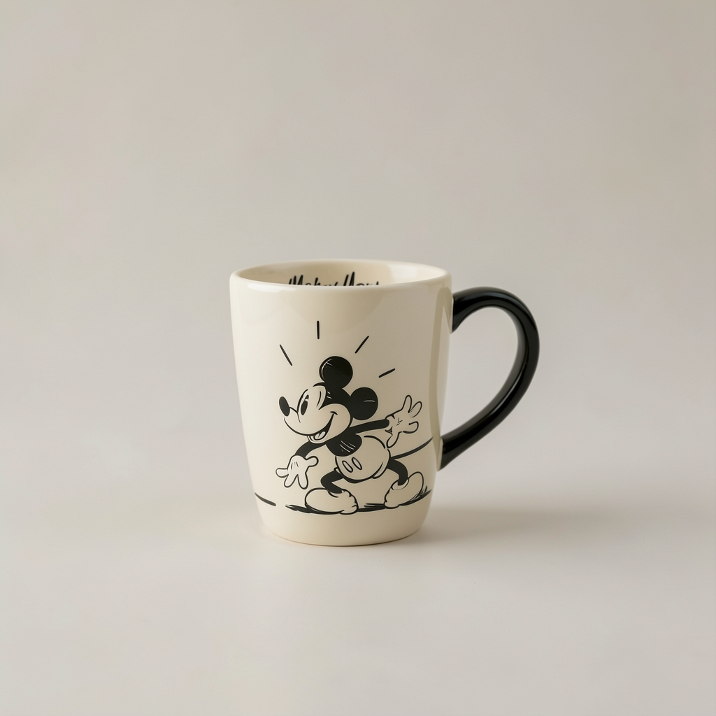 Tasse BD Mickey côté personnage en mouvement – photo studio