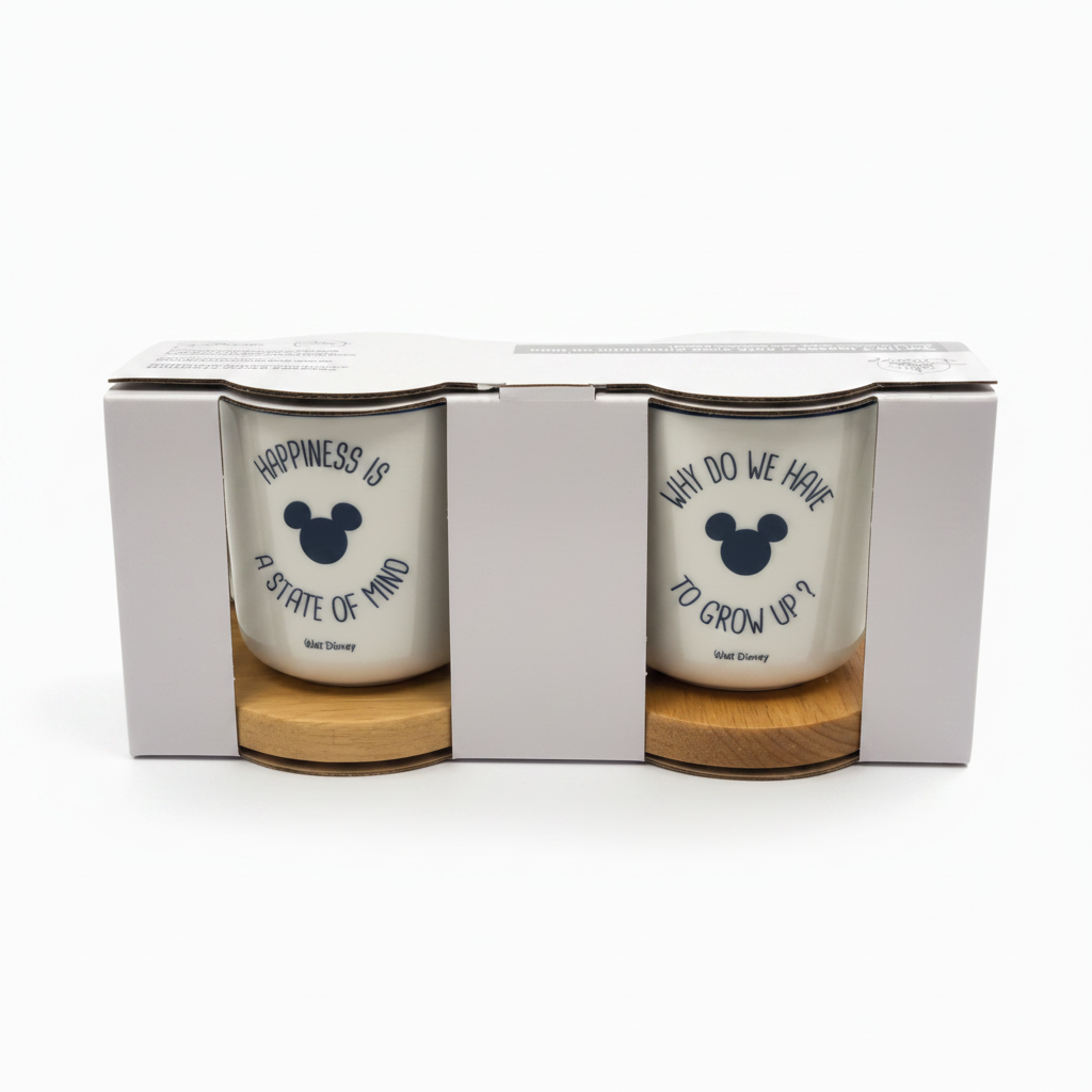 Set de tasses à café Mickey et soucoupes – vue arrière