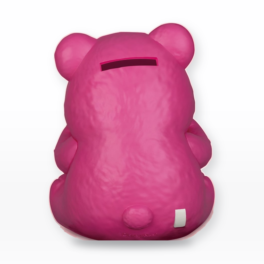 Tirelire Lotso Toy Story Beast Kingdom – vue de dos et fente à monnaie studio