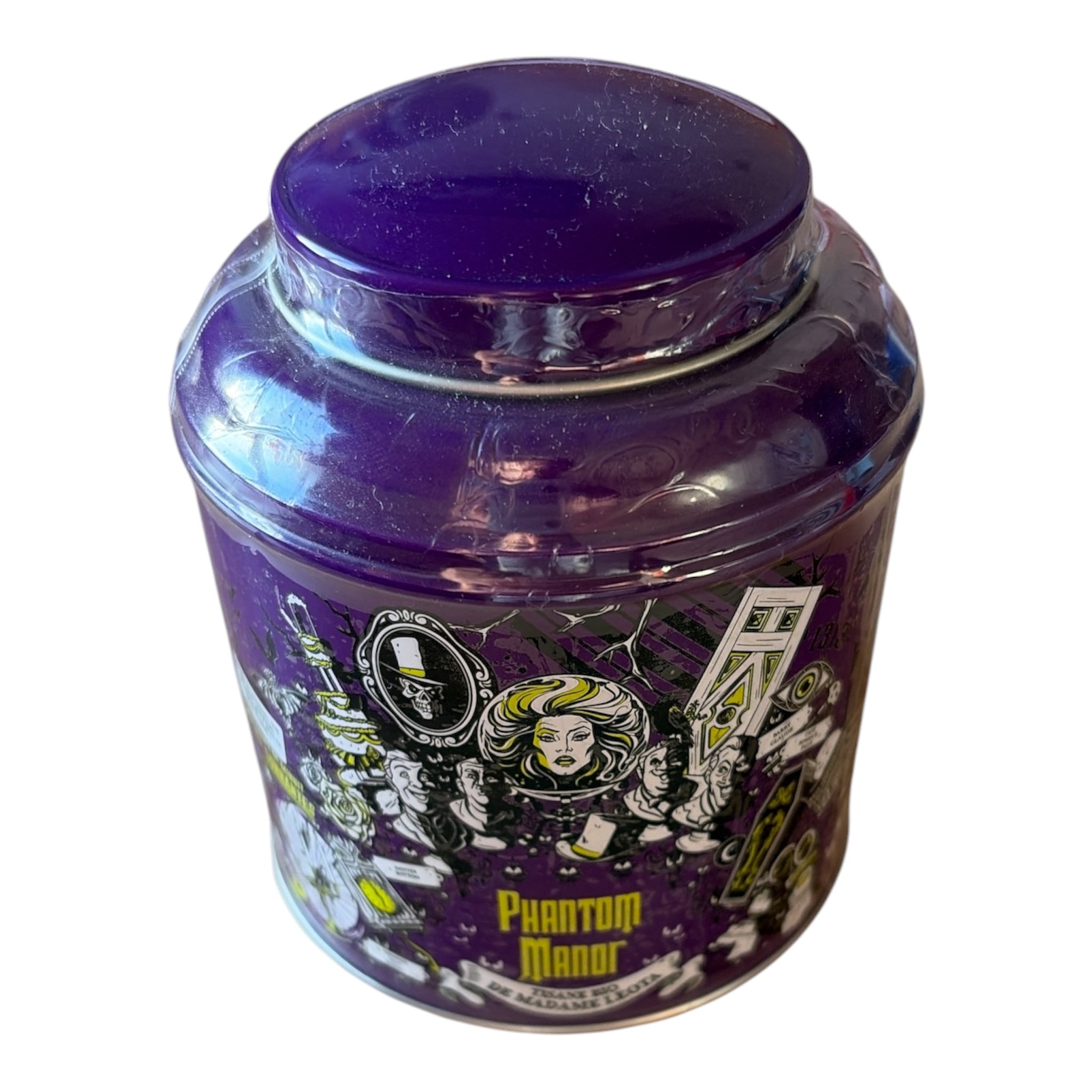 Vue dessus boîte tisane Madame Leota Phantom Manor Disneyland Paris