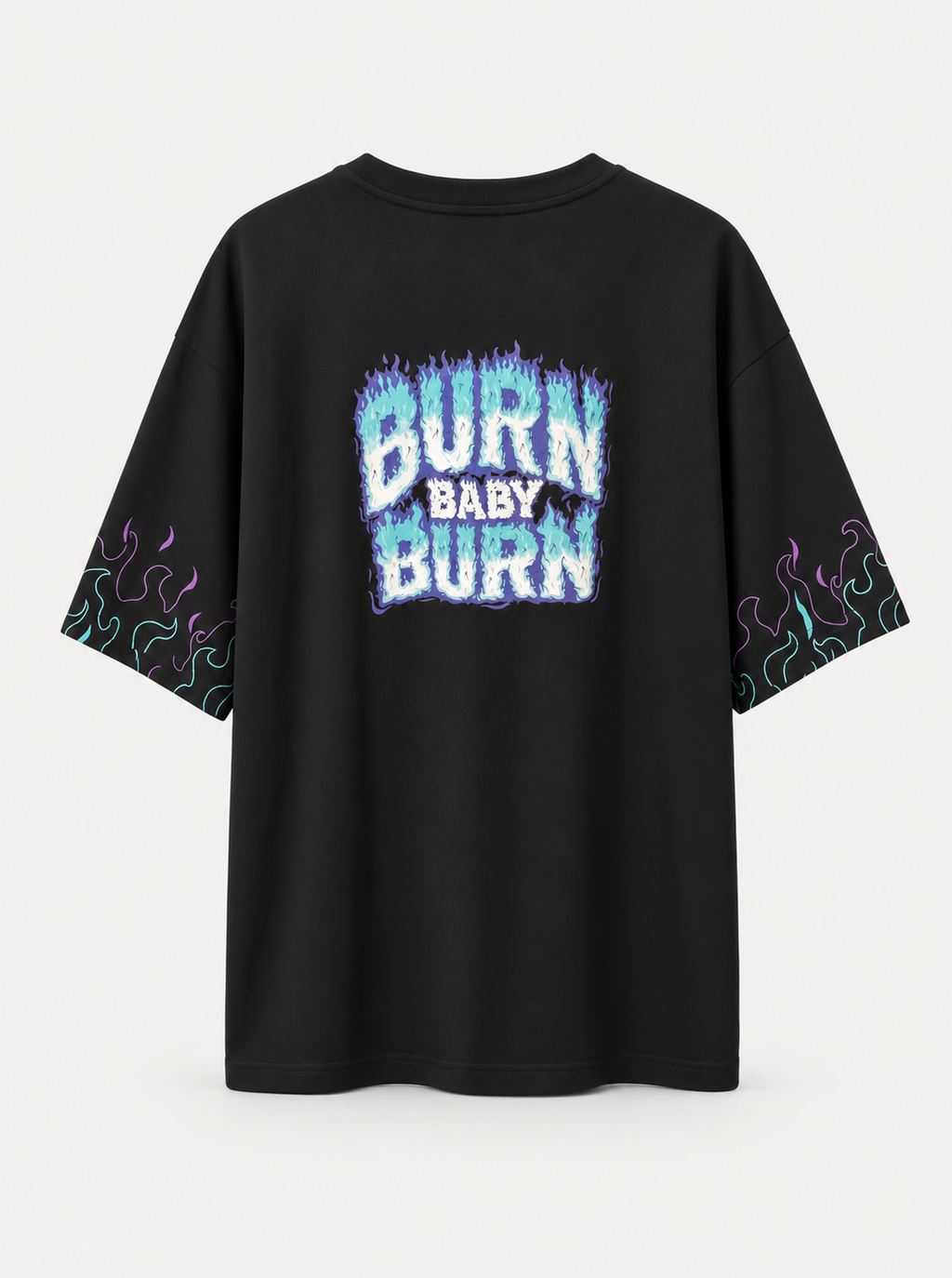 T-shirt Hadès Burn Baby Burn – version studio dos retouchée par IA, à valider avant publication