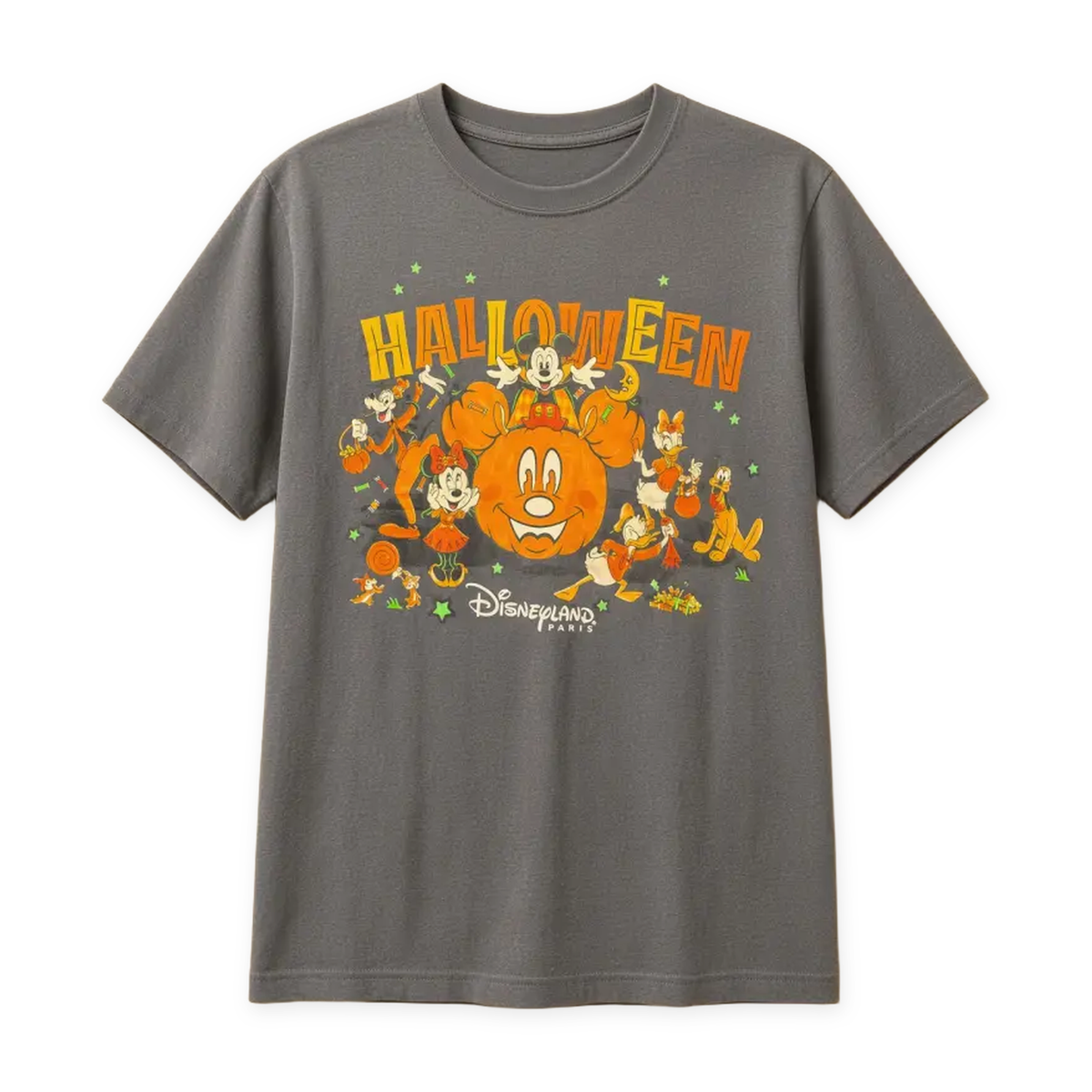 T-shirt Halloween Mickey & Ses Amis Phosphorescent – Disneyland Paris — vue studio sur fond blanc