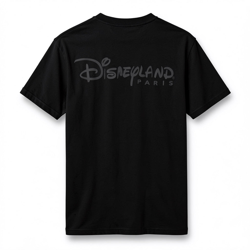 T-shirt noir Disneyland Paris grand logo ton sur ton - dos