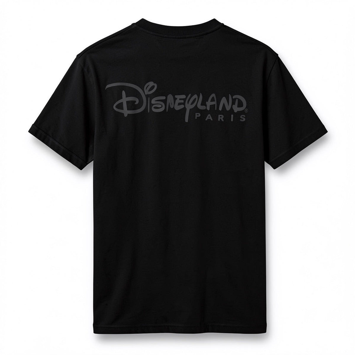 T-shirt noir Disneyland Paris grand logo ton sur ton - dos