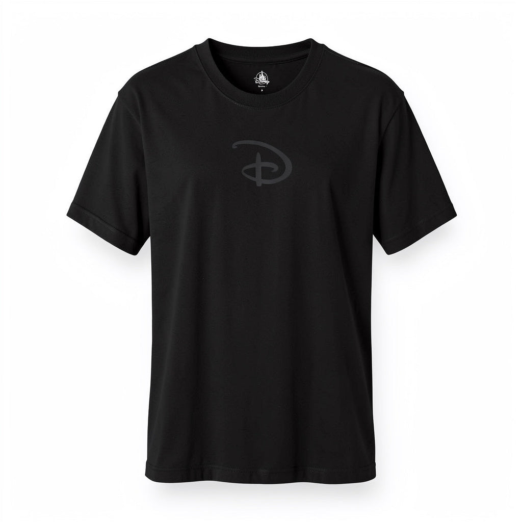 T-shirt noir Disneyland Paris logo ton sur ton - face