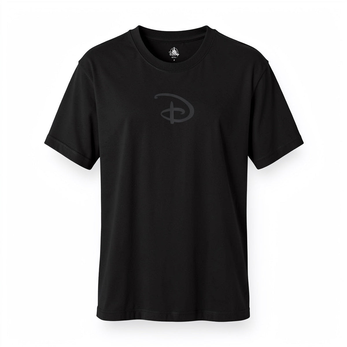 T-shirt noir Disneyland Paris logo ton sur ton - face