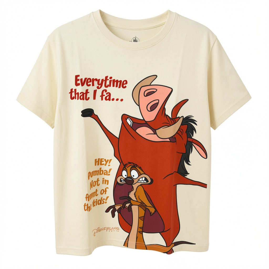T-shirt Timon et Pumbaa Le Roi Lion beige – face – Disneyland Paris